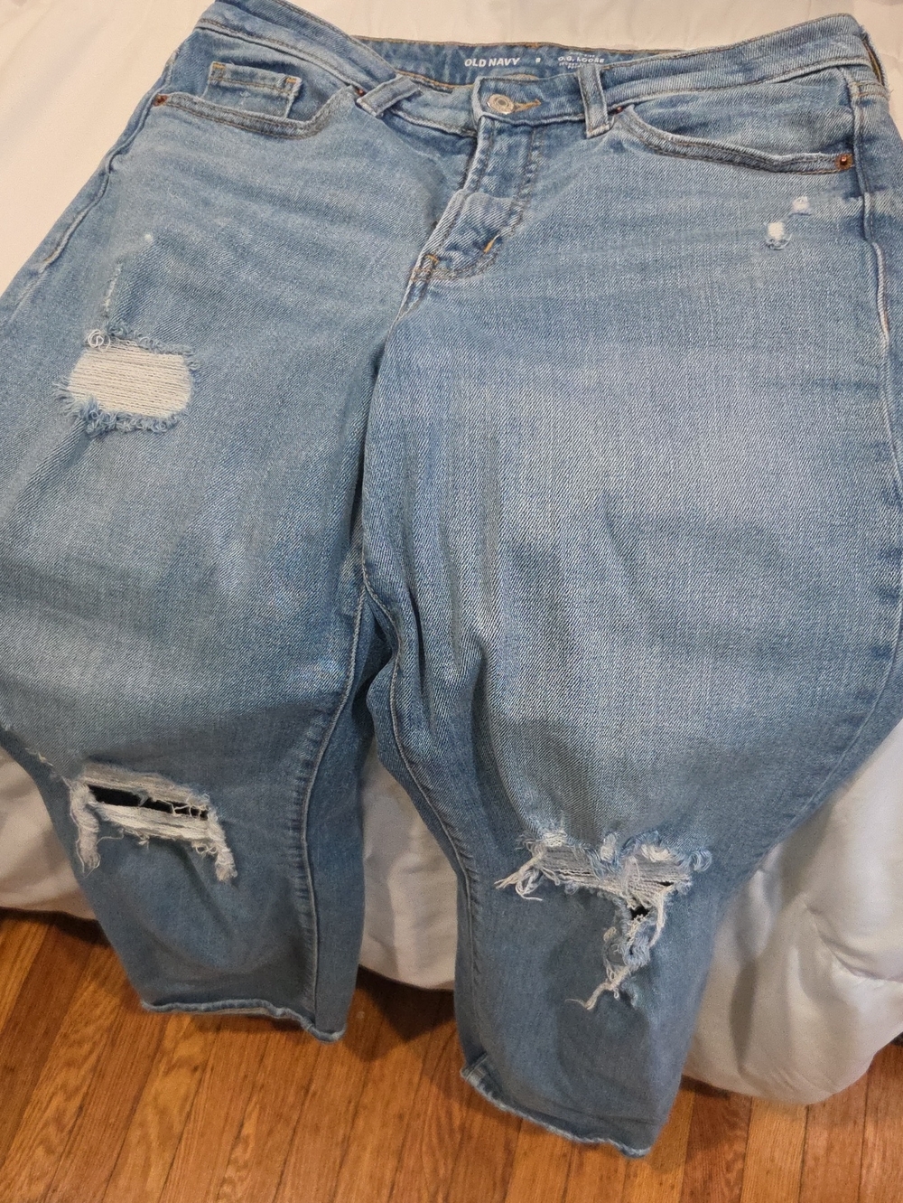 Old Navy Light Wash Distressed Boyfriend Jeans